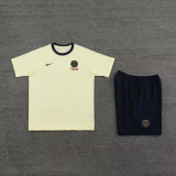 24-25 PSG Beige Training Short Suit (High Quality)纯棉纱