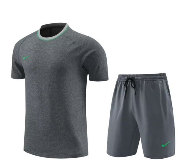 2024 NK Grey Training Short Suit (High Quality)纯棉纱