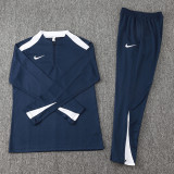 2024 NK Royal Blue Half Pull Tracksuit #05(半拉链)(白色领)