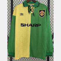 1992 Man Utd Away Long Sleeve Retro Soccer Jersey (长袖)