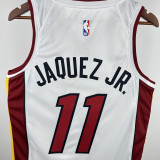 22-23 HEAT JAQUEZ JR. #11 White Top Quality Hot Pressing NBA Jersey (V领）