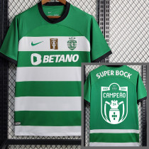23-24 Sporting Lisbon Home Print 'Champion' Soccer Jersey