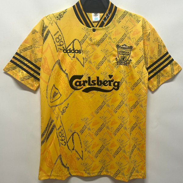 1994-1996 LIV Away Yellow Retro Soccer Jersey