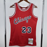 1984-85 BULLS JORDAN #23 Red Retro Top Quality Hot Pressing NBA Jersey(圆领）