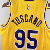 22-23 LAKERS TOSCANO #95 Yellow Top Quality Hot Pressing NBA Jersey(圆领)