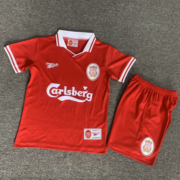 1996-1997 LIV Home Kids Retro Soccer Jersey