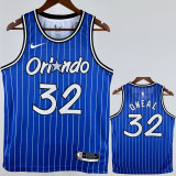 2018-2019 Magic O'NEAL #32 Blue Retro Top Quality Hot Pressing NBA Jersey (条纹)