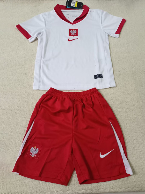 24-25 Poland Home Kids Soccer Jersey