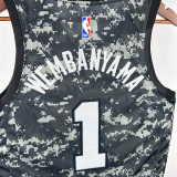 SA Spurs WEMBANYAMA #1 Camouflage color Top Quality Hot Pressing NBA Jersey