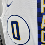 2019-20 Indiana Pacers HALIBURTON #0 White City Edition Top Quality Hot Pressing NBA Jersey