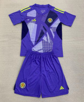 24-25 Scotland Purple GoalKeeper Kids Soccer Jersey