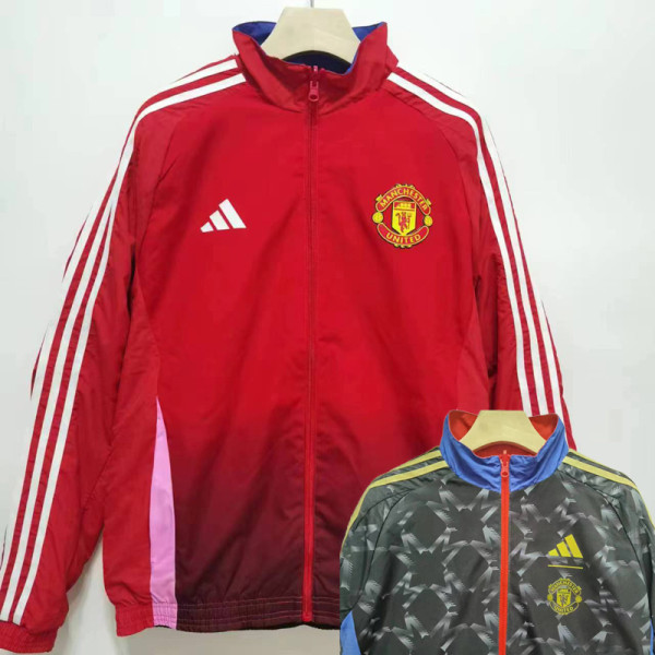 2024 Man Utd Red & Black Double Sided Windbreaker (双面风衣)