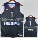 20-21 76ERS HARDEN #1 Black City Edition Top Quality Hot Pressing NBA Jersey