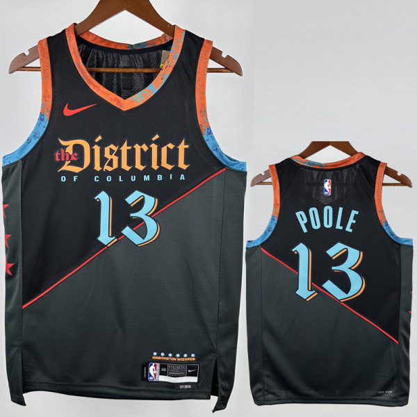 23-24 Wizards POOLE #13 Black City Edition Top Quality Hot Pressing NBA Jersey