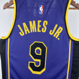 22-23 LAKERS JAMES JR. #9 Purple Top Quality Hot Pressing NBA Jersey (Trapeze Edition) 飞人版