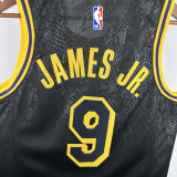 Lakers JAMES JR. #9 Black Top Quality Hot Pressing NBA Jersey(蛇纹)