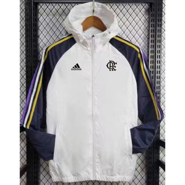 24-25 Flamengo White Windbreaker (黑袖)