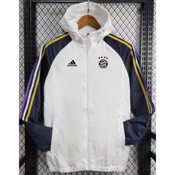 24-25 Bayern White Windbreaker (黑袖)