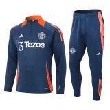 24-25 Man Utd Royal blue Half Pull Tracksuit (半拉链)