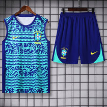 24-25 Brazil Fancy blue Tank top and shorts suit