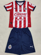 24-25 Chivas Home Kids Soccer Jersey