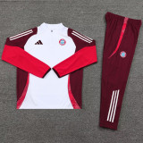 24-25 Bayern White Red Half Pull Tracksuit (半拉链)