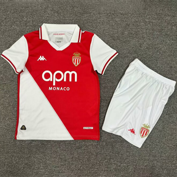 24-25 Monaco Home Kids Soccer Jersey