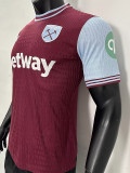 24-25 West Ham Home Player Version Soccer Jersey