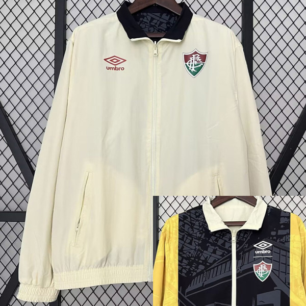 24-25 Fluminense khaki & Black Double Sided Windbreaker (双面风衣)