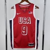 2024 Olympic Game USA HALIBURTON # 9 Red Basketball Jersey