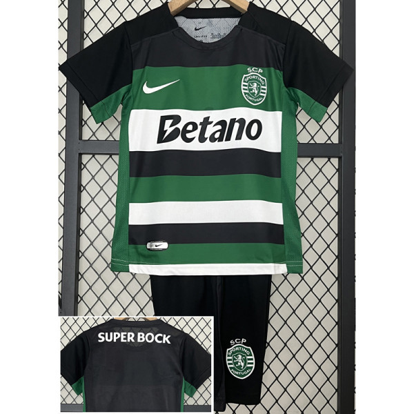 24-25 Sporting Lisbon Home Kids Soccer Jersey