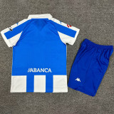 24-25 La Coruna Home Kids Soccer Jersey