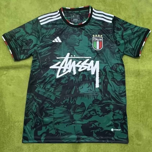 2023 Italy Green Special Edition Fans Soccer Jersey *带广告