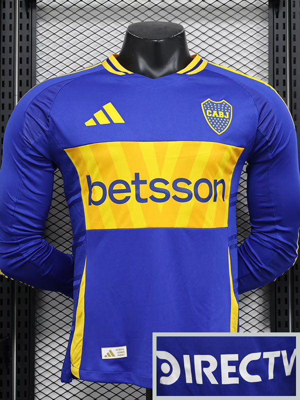 24-25 Boca Juniors Home Long Sleeve Player Version Soccer Jersey (长袖球员)