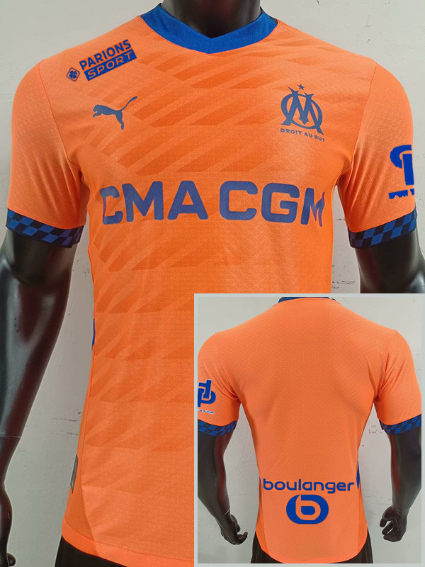 24-25 Marseille Third Player Version Soccer Jersey (Print all Sponsor)