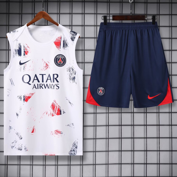 24-25 PSG White Tank top and shorts suit