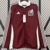 24-25 Mexico Red & White Double Sided Windbreaker (双面风衣)(刺绣)