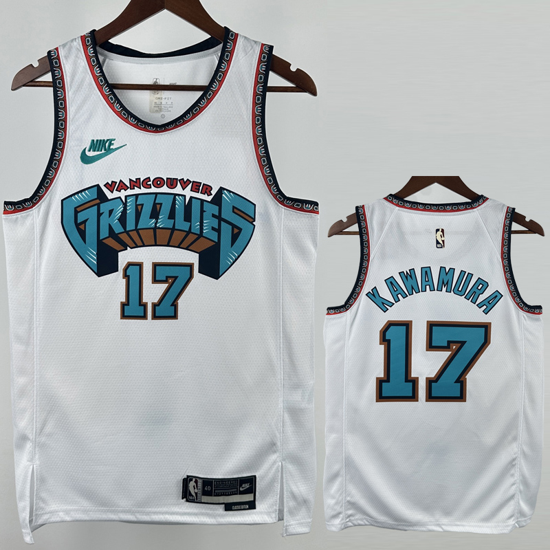 US$ 26.00 - 24-25 Grizzlies KAWAMURA #17 White Retro Top Quality Hot Pressing NBA Jersey - m.gmkits7.com US$ 26.00 - 24-25 Grizzlies KAWAMURA #17 White Retro Top Quality Hot Pressing NBA Jersey - m.gmkits7.com