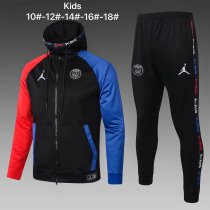 Kids PSG x Jordan Hoodie Jacket + Pants Training Suit Black 2020/21