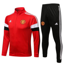 Mens Manchester United Jacket + Pants Training Suit Red 2021/22