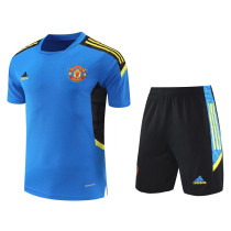 Mens Manchester United Short Training Suit Blue 2021/22