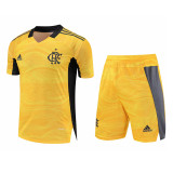 Mens Flamengo Goalkeeper Yellow Jersey + Shorts Set 2021/22