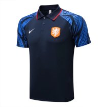 Mens Netherlands Polo Shirt Black 2022
