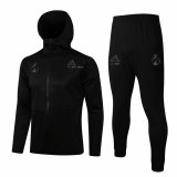 Mens Real Madrid Hoodie Jacket + Pants Training Suit Black 2021/22