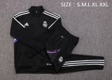 Mens Real Madrid Jacket + Pants Training Suit Black 2022/23