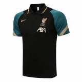 Mens Liverpool Polo Shirt Black GB 2021/22