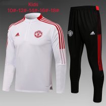 Kids Manchester United Training Suit White 2021/22