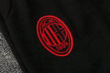 Mens AC Milan Hoodie Jacket + Pants Training Suit Black 2021/22