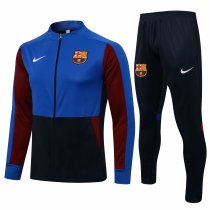 Mens Barcelona Jacket + Pants Training Suit Blue - Black 2021/22