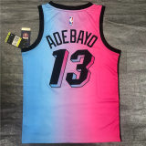Mens Miami Heat Nike Viceversa Pink Blue Gradiant 2020/21 Swingman Jersey - City Edition